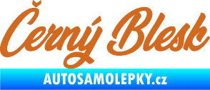 Samolepka Černý blesk nápis oříšková