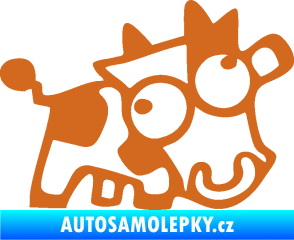 Samolepka Crazy cow pravá oříšková