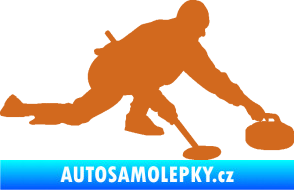 Samolepka Curling 003 pravá oříšková