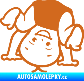Samolepka Dítě v autě 101 levá vzhůru nohama oříšková