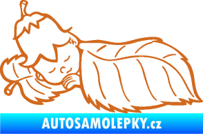 Samolepka Dítě v autě 107 levá spinká na lístečku oříšková