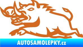 Samolepka Divoké prase 004 levá oříšková