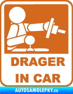 Samolepka Drager in car 001 oříšková