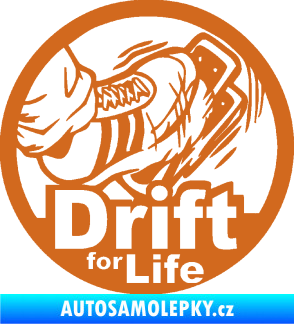 Samolepka Drift for life oříšková