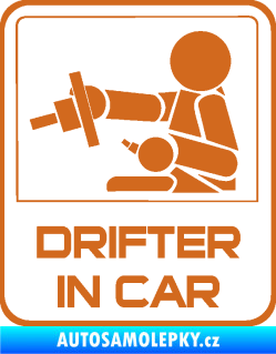 Samolepka Drifter in car 001 oříšková