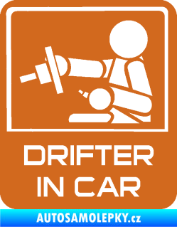 Samolepka Drifter in car 003 oříšková