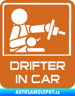 Samolepka Drifter in car 004 oříšková