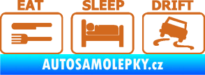 Samolepka Eat sleep drift 001 oříšková