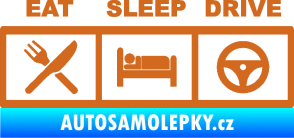 Samolepka Eat, sleep, drive 001 s nápisem oříšková