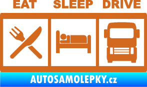 Samolepka Eat, sleep, drive 003 s nápisem oříšková