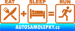 Samolepka Eat sleep run oříšková
