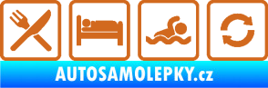 Samolepka Eat sleep swimming repeat plavání oříšková
