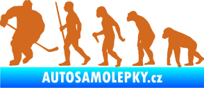 Samolepka Evoluce 003 hokej levá oříšková