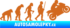 Samolepka Evoluce 004 pravá motorkář oříšková