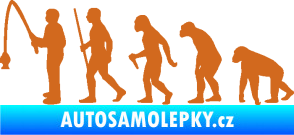 Samolepka Evoluce 005 rybář levá oříšková