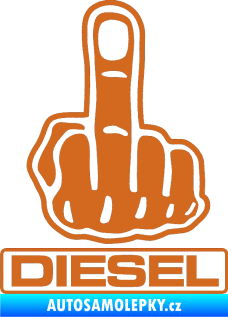 Samolepka Fuck off diesel oříšková