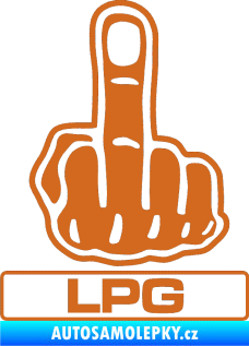 Samolepka Fuck off LPG oříšková