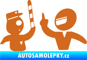 Samolepka Fuck the police 003 oříšková