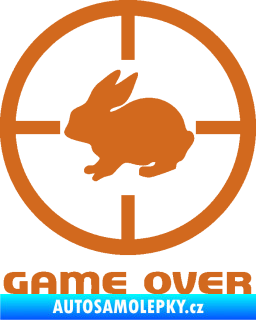 Samolepka Game over lov zajíce oříšková