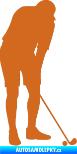 Samolepka Golfista 007 pravá oříšková