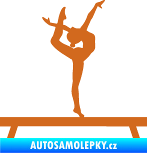Samolepka Gymnastka 003 pravá kladina oříšková