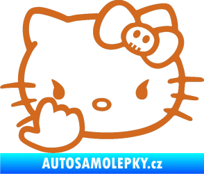 Samolepka Hello Kitty fuck oříšková