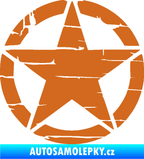 Samolepka Hvězda army 008 narušená oříšková