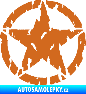 Samolepka Hvězda Army 010 potrhaná oříšková