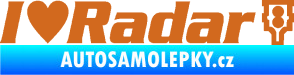 Samolepka I love radar nápis oříšková