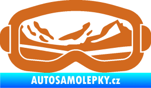 Samolepka I love snow brýle pravá oříšková