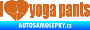 Samolepka I love yoga pants nápis oříšková