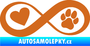Samolepka Infinity 002 srdce a tlapka levá oříšková