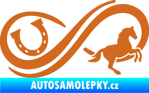 Samolepka Infinity 005 pravá koník s podkovou oříšková