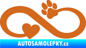 Samolepka Infinity 006 levá srdíčko a tlapka oříšková