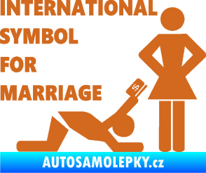 Samolepka International symbol for marriage oříšková