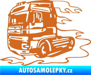 Samolepka Kamion 003 levá nákladní auto oříšková