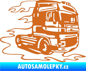 Samolepka Kamion 003 pravá nákladní auto oříšková