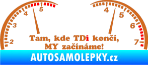 Samolepka Kde TDi končí oříšková