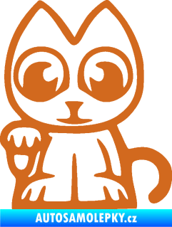 Samolepka Kočička lucky cat JDM levá oříšková