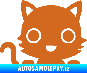 Samolepka Kočka 014 levá kočka v autě oříšková