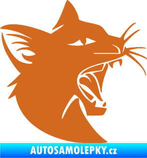 Samolepka Kočka 029  pravá rozzuřená oříšková