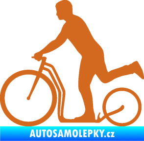 Samolepka Koloběžka 001 levá jízda  oříšková