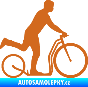 Samolepka Koloběžka 001 pravá jízda  oříšková