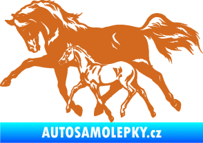 Samolepka Koníci 003 levá kobylka s hříbětem oříšková