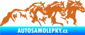 Samolepka Koníci 004 pravá stádo oříšková