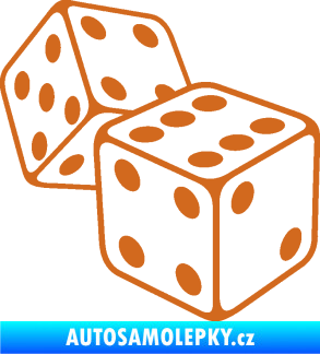 Samolepka Kostky 003 pravá hrací kostky oříšková