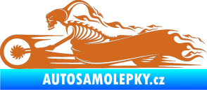 Samolepka Kostra na motorce s plameny levá oříšková