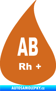 Samolepka Krevní skupina AB Rh+ kapka oříšková