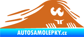 Samolepka Kuk 004 pravá zubatý šmíráček oříšková