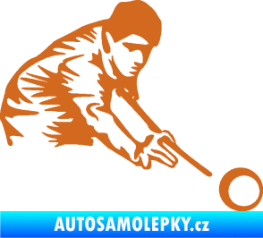 Samolepka Kulečník 001 pravá hráč s tágem oříšková